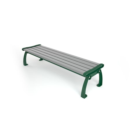 Frog Furnishings Gray 6' Heritage Backless Bench with Green Frame PB 6GRAGFHERBAC